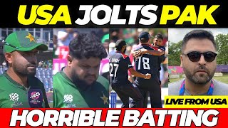 Babar Azam led Pakistan Horrible Batting as USA jolts Pakistan  Pak vs USA [upl. by Maitund158]