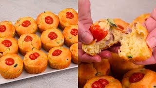 Muffin salati con prosciutto parmigiano e pomodorini la ricetta sfiziosa e originale [upl. by Eleanore]