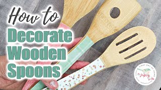 Decorating Wooden Spoons  Decoupage on Wood [upl. by Hali]