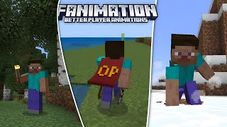 Fanimation Better Player Animations Mcpe 120 download No Behavior Pack [upl. by Elyac]