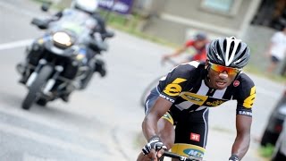 Daniel Teklehaimanot 2015 Tour de France Heros Welcome Alpe dHuez [upl. by Zilada]