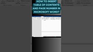 How to insert quotTable of contents and page numbersquot in Microsoft Word msword wordtricks research [upl. by Aix]