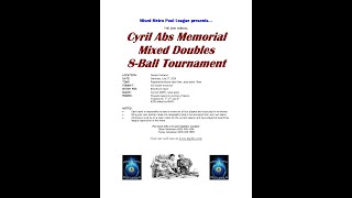 Cyril Abs Memorial Mixed Doubles 8ball Tournament [upl. by Kumler443]