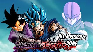 ALL MISSIONS COMPLETED STAGE 1 amp 2 CONQUER THE ASSASSINS TERRITORY EVENT DBZ DOKKAN BATTLE [upl. by Reehsab]