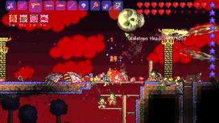 Terraria Epic  All 4 bosses Blood Moon Battle Potion [upl. by Nimrahc]