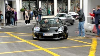 Porsche Carrera GT w Straight Pipes MENTAL SOUNDS in London [upl. by Wilhide466]