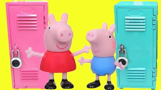 Peppa Pig DIY Custom Back to School Locker Organization with George [upl. by Enerahs]