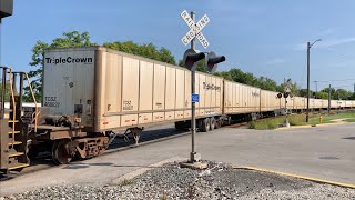 Rare Catch One Of Final Triple Crown Road Railer Trains amp On Top Of Monon High Bridge [upl. by Anatnahs]