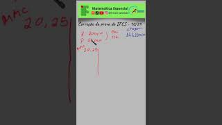 Questão 15  IFES 2024  25  Correção da Prova de Matemática – Prova resolvida  Resolução [upl. by Burkhart]