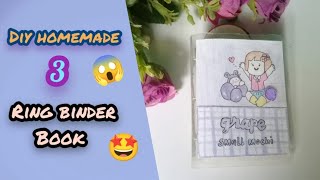 DIY homemade mini 3 ring binder😱😃😃😄❤how to make mini binder book [upl. by Murat]