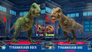 Jurassic World Alive unlock the new TYRANNOSAUR BUCK and DOE [upl. by Gaivn458]