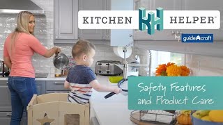 Guidecraft Kitchen Helper Toddler Learning Tower Safety Features and Care [upl. by Tireb674]