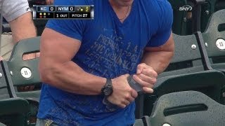 Muscular fan struggles with water bottle [upl. by Isyad]