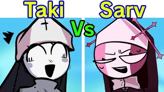 Friday Night Funkin  Taki VS Sarv  Cutscenes Sarventes MidFight Masses x Fever Town FNF Mod [upl. by Assirac]