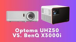 Optoma UHZ50 vs BenQ x3000i SidebySide Projectors Comparison [upl. by Eirbua]