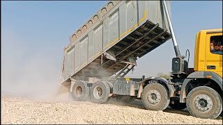 Unloading Dump Truck Video  Bharatbanz Dumper  Road Construction [upl. by Enirrok589]