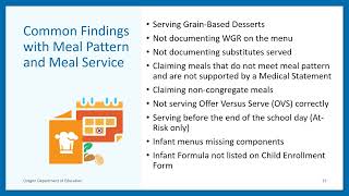 CACFP Annual Training Common Findings and Errors [upl. by Terr610]