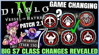 Diablo 4  CONFIRMED FULL Season 7 Patch Notes Class Changes Buffs Patch 21 Breakdown amp More [upl. by Halfon]