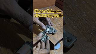 Hinges fixing on aluminium profile perfect hole making for hinges shortsfeed fabrication [upl. by Nicolle]