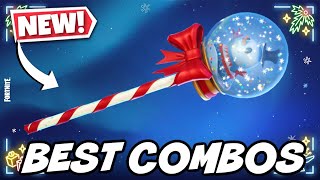 BEST COMBOS FOR NEW SNOWGLOBE SMASHER PICKAXE FREE WINTERFEST PICKAXE  Fortnite [upl. by Akiret]