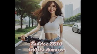 Overview and Unboxing the ZonDoo ZU10 1000W Electric Scooter Adults with Fingerprint Unlock and APP [upl. by Johst153]