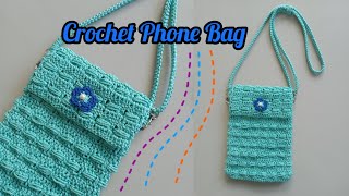 DIY CROCHET PHONE BAG EASY TUTORIAL [upl. by Warenne920]