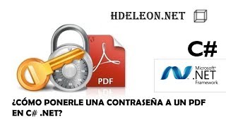 ¿Cómo ponerle una contraseña a un archivo pdf en C Net  itextsharp encrypt [upl. by Eilrac381]