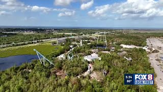 Demolition crews begin tearing down abandoned Six Flags to make way for Bayou Phoenix [upl. by Ardnuas]