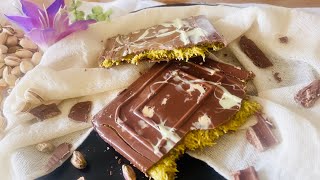 dubai chocolate bar recipe  viral Dubai chocolate  pistachios chocolate bar  kunafeh chocolate [upl. by Akino]