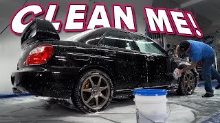 FIRST WASH After Sitting For MONTHS  Subaru WRX STI Paint CLEANSING [upl. by Burl]