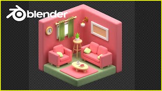 Blender 3D Beginner Tutorial Smooth 3D Living Room [upl. by Ahsinek]