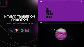 Create navbar animation transition  React js  Framer motion  awwwards SOTD [upl. by Eitten]