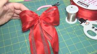 How to Make an Easy Bow for a gift or Christmas tree  step by step instructions [upl. by Nesyla626]