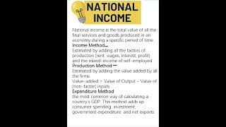 National Income Methods of National Income Income Method Production Method and Expenditure Method [upl. by Anyg]