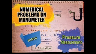 10 NUMERICAL PROBLEMS ON Manometer  Pressure Measurement  Hindi [upl. by Anneehs]