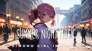 Summer night music kimono girl in Paris [upl. by Maren]