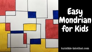 Easy Mondrian Drawing for Kids [upl. by Ennovoj218]