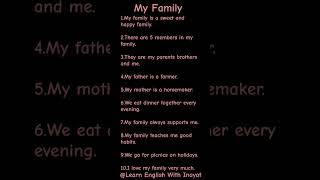 Essay on My family in English10 lines essay on My familyessay [upl. by Faucher388]