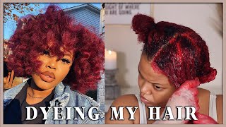 How I Dye My Hair RedBurgundy WITHOUT Bleach Highly Requested  VLOGMAS DAY 6 [upl. by Ferren466]