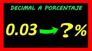 ✅👉 Convertir Decimal a Porcentaje ✅ Decimales a porcentajes [upl. by Henn]