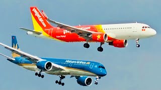 Máy Bay VietNam Airlines amp Máy Bay VietJet Cùng Hạ Cánh Sẽ Như Thế Nào [upl. by Nehemiah]