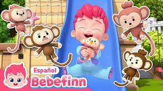 Cinco Monitos Saltando en la Cama🐵  EP60  Canciones Infantiles  Bebefinn en español [upl. by Enohs229]