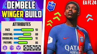 THE META 5⭐5⭐ BEST OUSMANE DEMBELE WINGER BUILD LWRW EA FC 24 Pro Clubs [upl. by Mulac374]