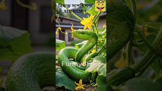 বিষাক্ত সাপটি শশা হয়ে যাচ্ছে। The poisonous snake is turning into a cucumberreels viralvideofun [upl. by Ahsinuq]