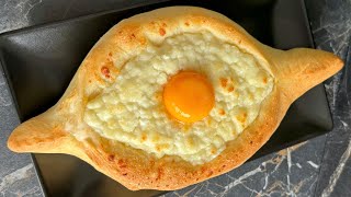 Adjaruli Khachapuri  Delicious Georgian Cheese Bread Boat  აჭარული ხაჭაპური [upl. by Nisse]