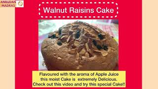 Simple amp Easy Walnut Raisins Cake with Egg  How to prepare Walnut Raisins Cake with Apple Juice [upl. by Doraj561]