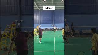 Powerful defense rally 😊 badminton badmintonlovers [upl. by Egap238]