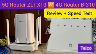 ZLT X10 Sim Supported 5G Cat18 Router Review amp Comparison with B310 Cat4 Huawei Router [upl. by Ferne]