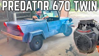 King Midget Microcar Gets 2X Power Engine Swap AWESOME Burnouts [upl. by Assirrac]