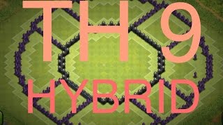 EPIC TH9 Hybrid Circle Base  Clash of Clans [upl. by Avehsile374]